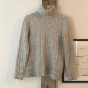 Classic J. Crew Grey Cashmere Blend Turtleneck